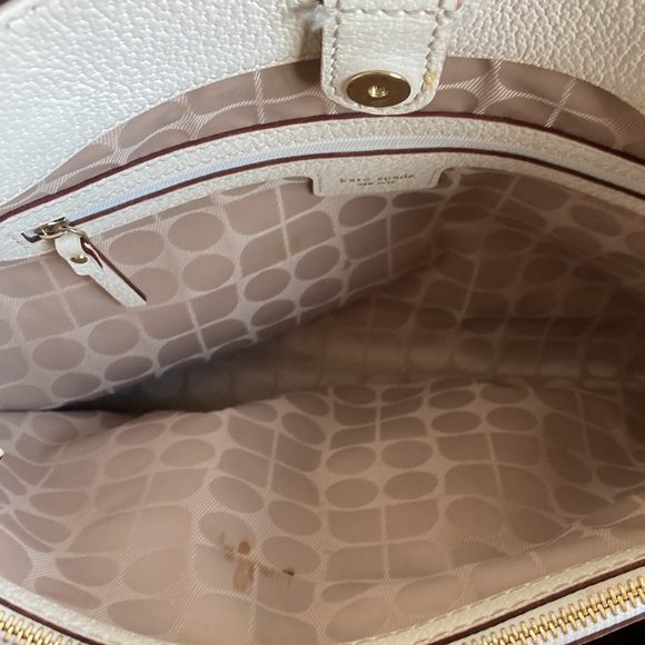 Kate Spade White Pebble Grain Leather Shoulder Bag Purse w/ Dust Bag - Picture 7 of 16